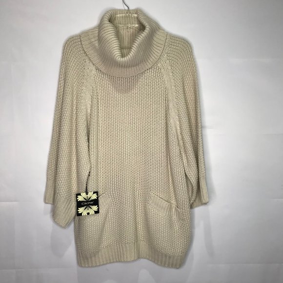 Cliché Couture Cowl Neck Turtleneck Sweater Lg - Picture 1 of 8
